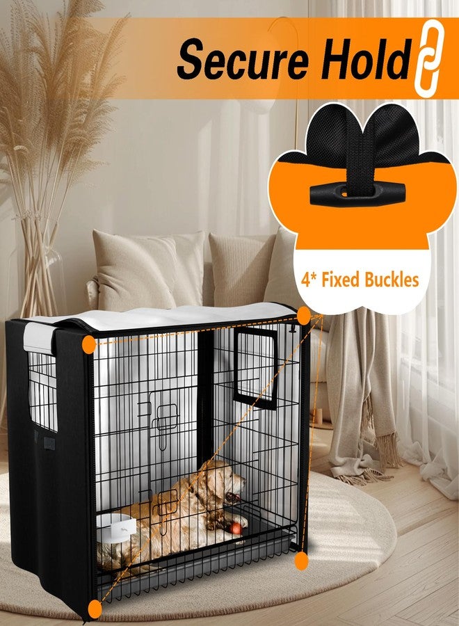 EVRBUL Dog Crate Cover Heavy Duty 420D Fabric Pet Kennel Cover Universal Compatible with 48 inches Wire Cage 48 x 30 x 33 Inches All Sides Open - Image 3